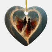 スチームパンクラブハート_デジタルアートデコレーション セラミックオーナメント (正面)