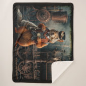 スチームパンクリスと列車 シェルパブランケット (正面)