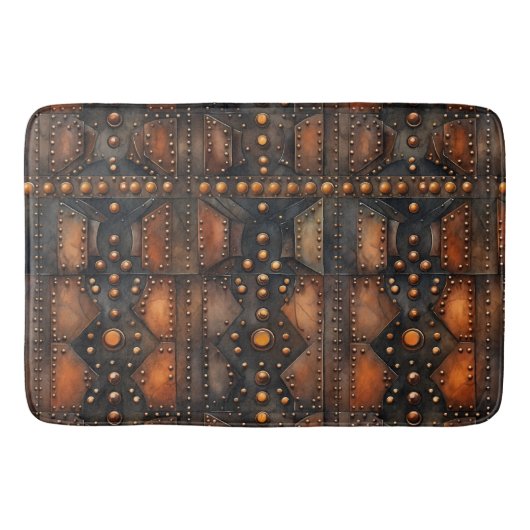 スチームパンクリベット付き金属風呂マット バスマット (正面)