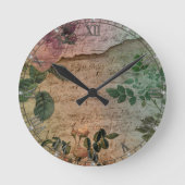 スチームパンクルーズバラ |ヴィンテージ動揺してエフエラ ラウンド壁時計 (正面)