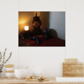 スチームパンクレイガンスチルライフ02プリント ポスター (キッチン)