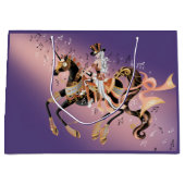 スチームパンクレディーオンメカニカルホース ラージペーパーバッグ (正面)