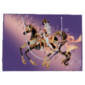 スチームパンクレディーオンメカニカルホース ラージペーパーバッグ (裏面)