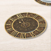 スチームパンクレトロヴィンテージラスティアールデコ時計 ラウンドペーパーコースター (アングル)