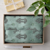 スチームパンクロックと鍵グリーン |ヴィンテージの切り離し 薄葉紙 (ギフト)