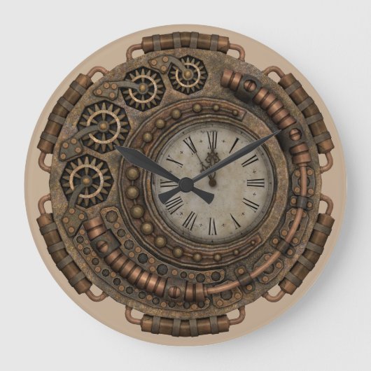 スチームパンクロック ラージ壁時計 (正面)