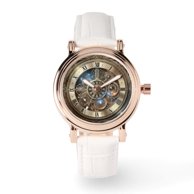 スチームパンクヴィンテージエレガント時計 – 機械ギア 腕時計 (正面)