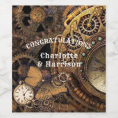 スチームパンクヴィンテージギア ワインラベル (シングルラベル)