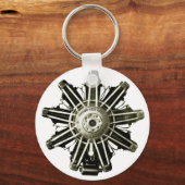 スチームパンクヴィンテージジェムマ飛行機エンジンテンプレート キーホルダー (正面)