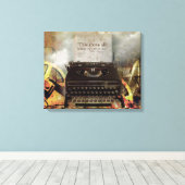 スチームパンクヴィンテージタイプライターキャンバスプリント キャンバスプリント (インサイチュ (ウッドフロア))
