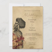 スチームパンクヴィンテージビクトリアンフローラ結婚ズ 招待状 (正面)