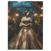 スチームパンクヴィンテージビクトリアンムーンライトレディ クリップボード (裏面)