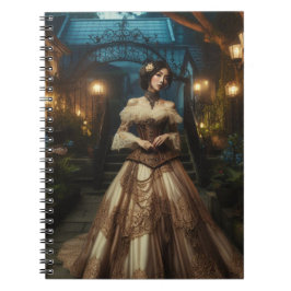 スチームパンクヴィンテージビクトリアンムーンライトレディ ノートブック