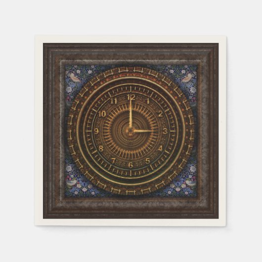 スチームパンクヴィンテージファッションド旧銅時計製造 スタンダードカクテルナプキン (正面)