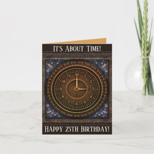 スチームパンクヴィンテージファッションド旧銅時計製造 ノートカード (正面)