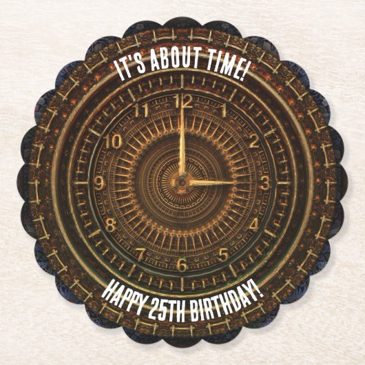 スチームパンクヴィンテージファッションド旧銅時計製造 ペーパーコースター (正面)