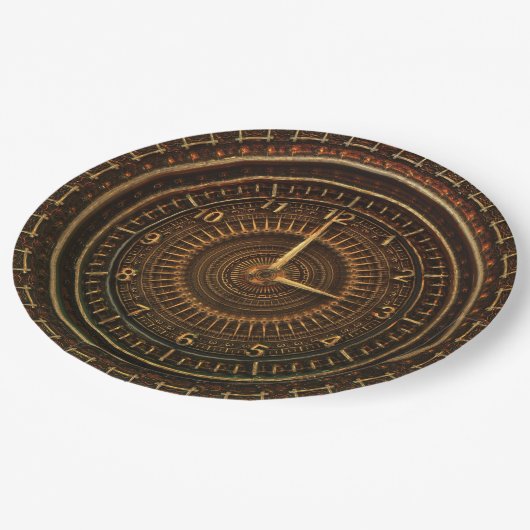 スチームパンクヴィンテージファッションド旧銅時計製造 ペーパープレート (アングル)