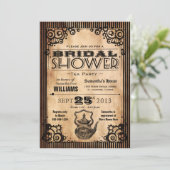 スチームパンクヴィンテージルックブライダルシャワーティーパーティー 招待状 (スタンド正面)