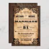 スチームパンクヴィンテージルック結婚式招待状 招待状 (正面/裏面)