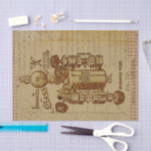 スチームパンクヴィンテージ水弁設計図セピア 薄葉紙 (クラフト)