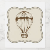 スチームパンクヴィンテージ熱気球 ワインラベル (シングルラベル)