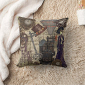 スチームパンクヴィンテージ産業ビクトリアンファンタジー クッション (ブランケット)