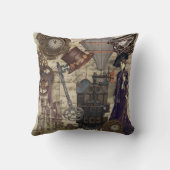 スチームパンクヴィンテージ産業ビクトリアンファンタジー クッション (裏面)