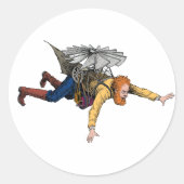 スチームパンクヴィンテージ飛んでいる機械 ラウンドシール (正面)