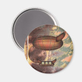 スチームパンクヴィンテージ飛行船マグネット マグネット (正面/裏面)