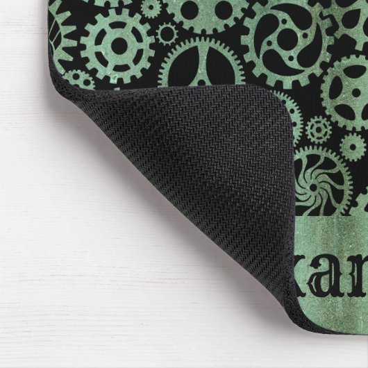 スチームパンクヴェルディグリスブロンズギア名前をカスタムする マウスパッド (コーナー)