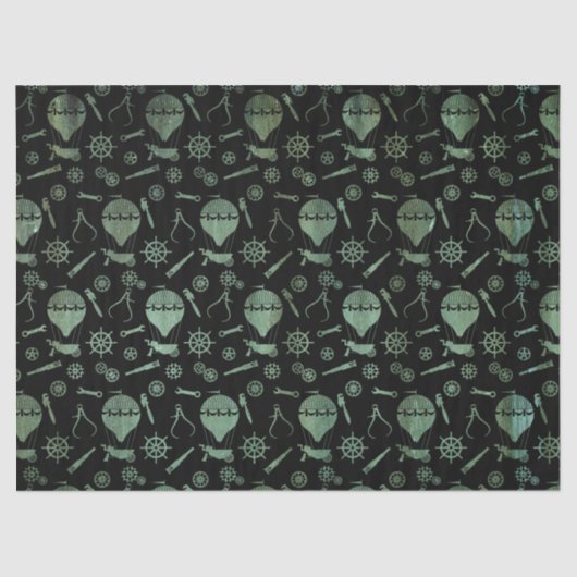 スチームパンクヴェルディグリブロンズ熱気球 薄葉紙 (正面)