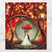 スチームパンク傘の花嫁 ワインラベル (シングルラベル)