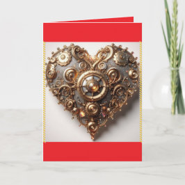 スチームパンク優雅時計仕掛け歯車のハート シーズンカード