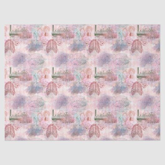 スチームパンク列車とリブデコパージュ 薄葉紙 (正面)