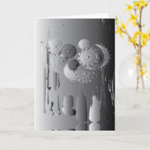 スチームパンク刺激を受けたオリジナルアートアニー大事な行事空白の カード (黄色い花)