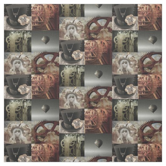 スチームパンク印刷綿織物 ファブリック (見本)