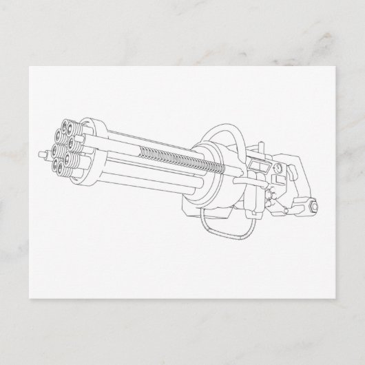 スチームパンク回転銃 ポストカード (正面)