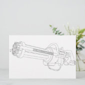 スチームパンク回転銃 便箋 (スタンド正面)
