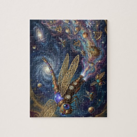 スチームパンク宇宙の天体機械銀河アート ジグソーパズル (縦)