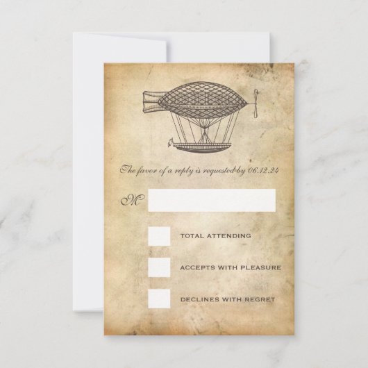 スチームパンク式出欠ビクトリアン返事 出欠カード (正面)