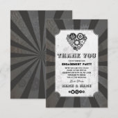 スチームパンク感謝祭ウェディングハートコグ 招待状 (正面/裏面)