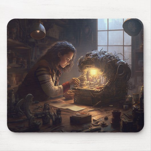 スチームパンク技術者 マウスパッド (正面)