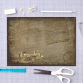 スチームパンク旧鉄道機関車産業ヴィンテージ 薄葉紙 (クラフト)