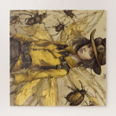 スチームパンク昆虫の女性 ジグソーパズル (横)