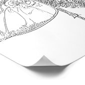 スチームパンク昆虫の複雑な大人向け塗り絵ページ ポスター (角)