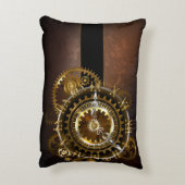 スチームパンク時計とアンティークギア アクセントクッション (裏面(縦))