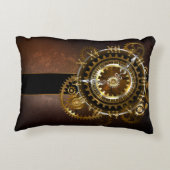 スチームパンク時計とアンティークギア アクセントクッション (裏面)