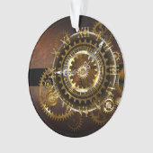 スチームパンク時計とアンティークギア オーナメント (正面)