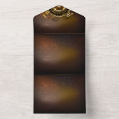 スチームパンク時計とアンティークギア オールインワン招待状 (内側)