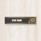 スチームパンク時計とアンティークギア サインプレート (正面)